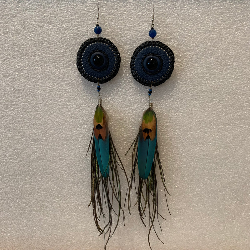 Leather n Feather Earrings 116