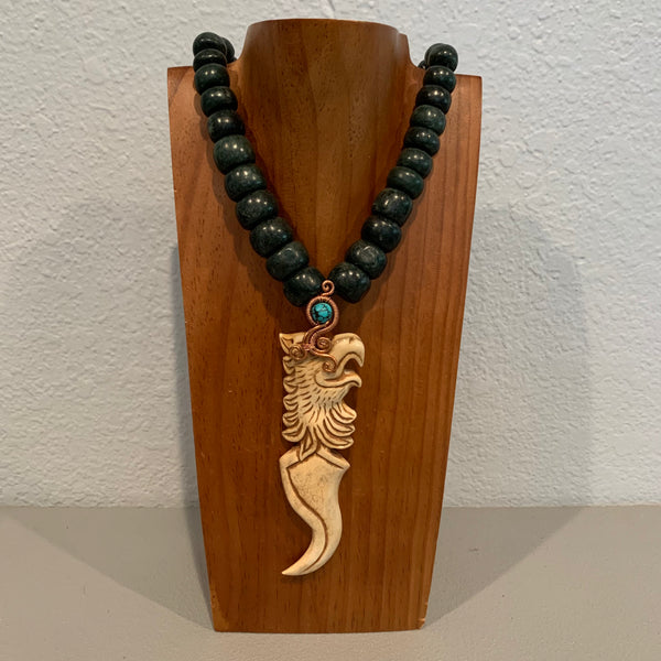Necklace - Guatamala Jade Bone Eagle|Aguila|Cuauhtli