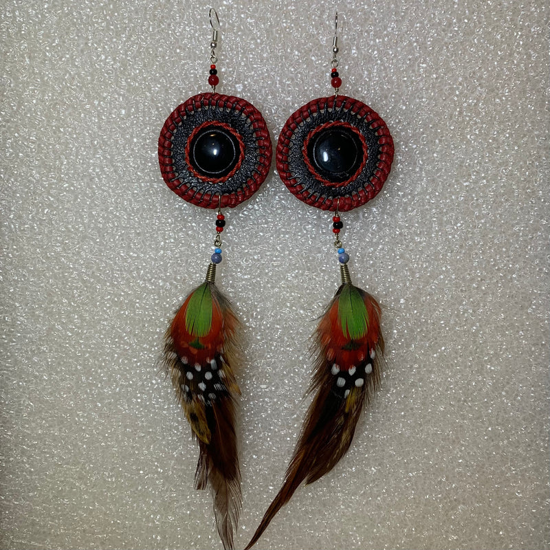 Leather n Feather Earrings 91