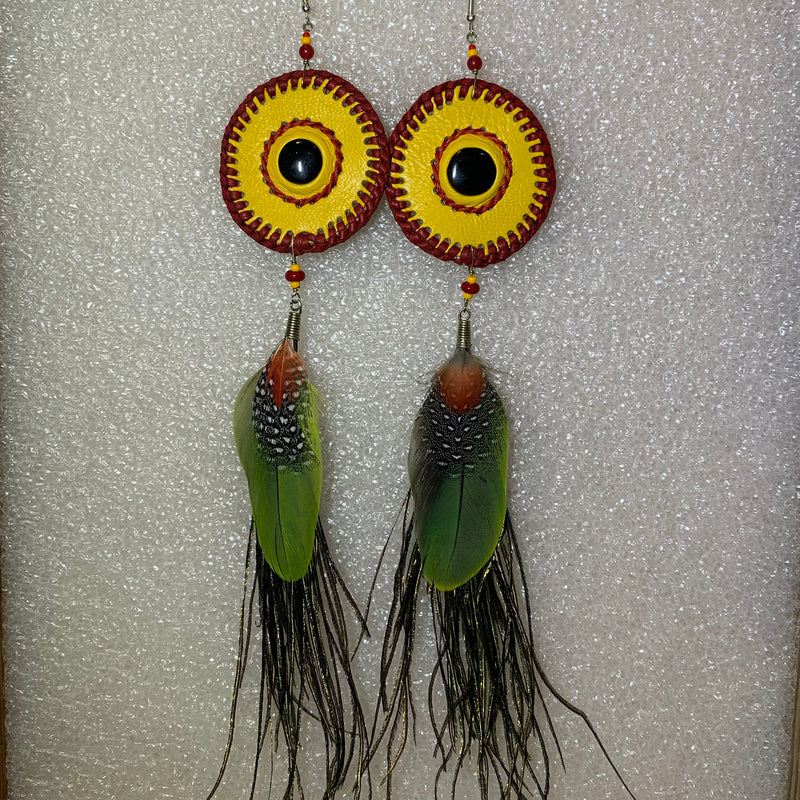 Leather n Feather Earrings 101