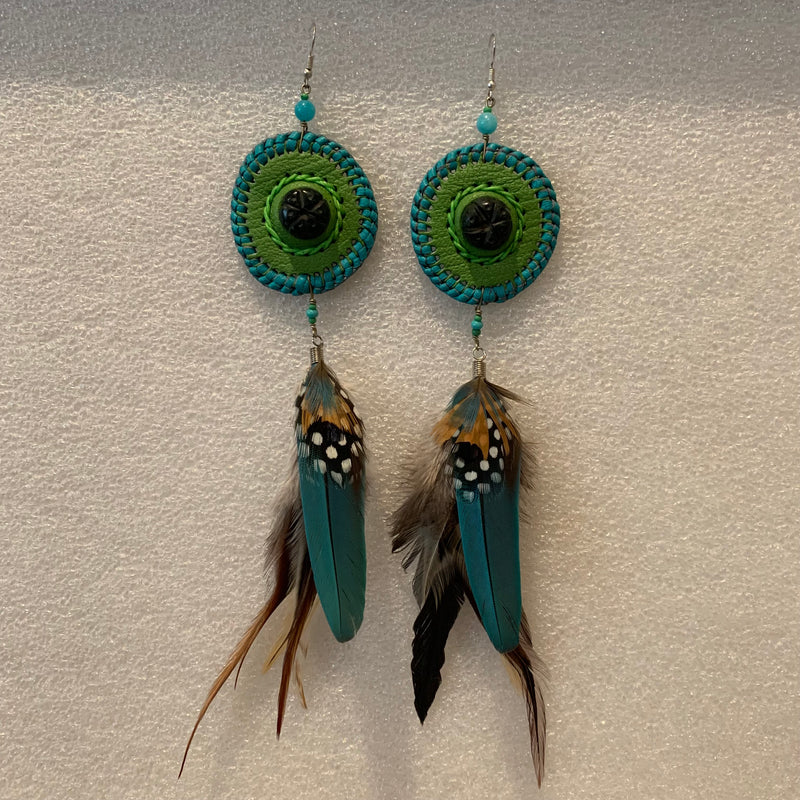 Leather n Feather Earrings 120