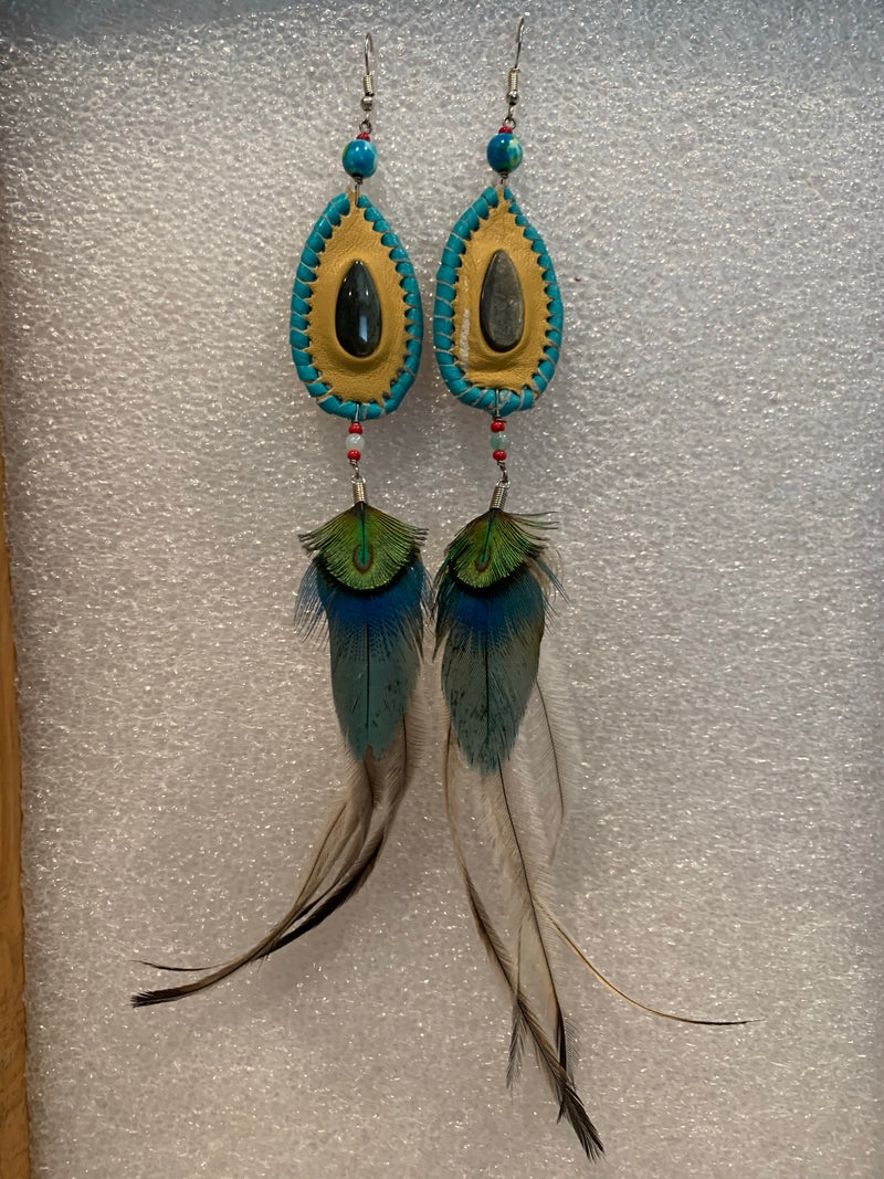 Leather n Feather Earrings 59