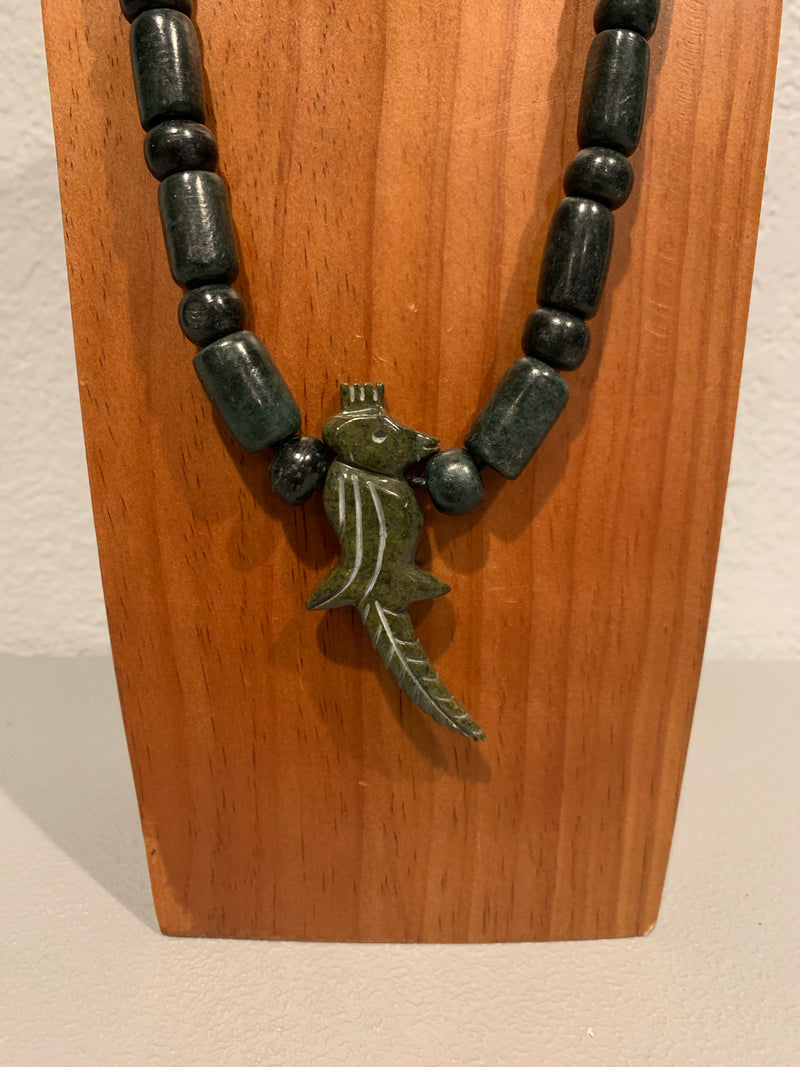 Necklace - Guatamala Jade and Quetzal bird 2