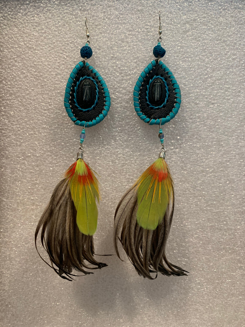 Leather n Feather Earrings 69
