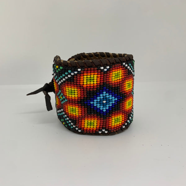 Beaded n leather bracelet 142