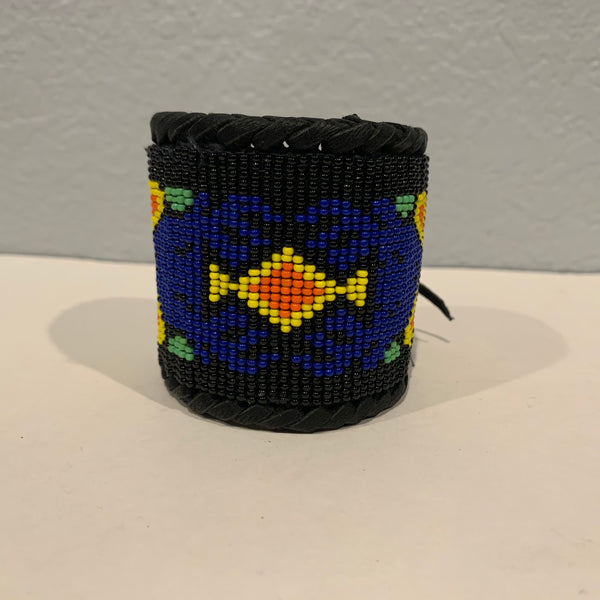 Beaded n leather bracelet 21