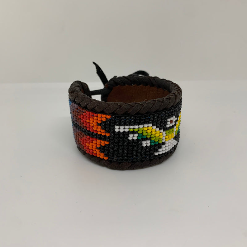 Beaded n leather bracelet 123