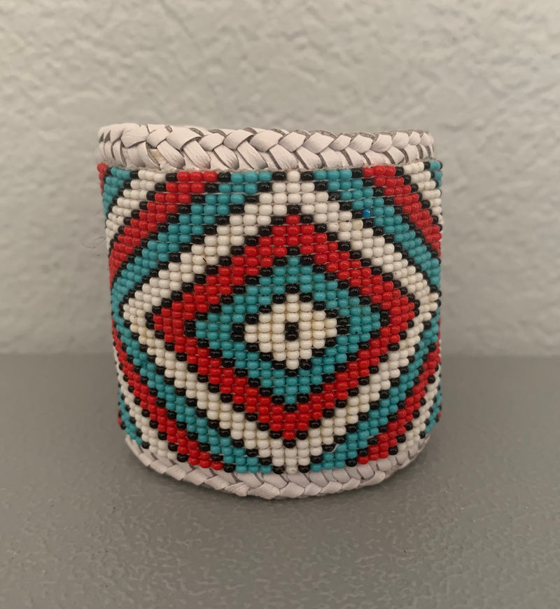 Beaded n leather bracelet 49
