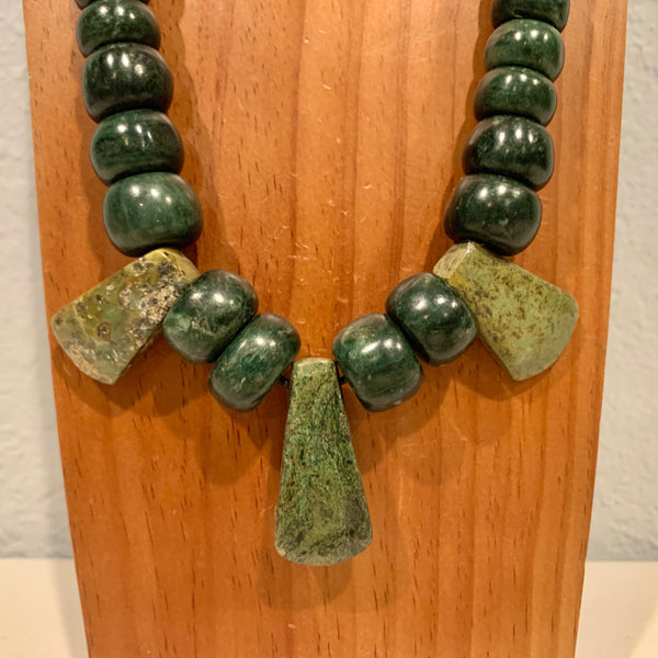 Necklace- Guatemala Jade w chisels