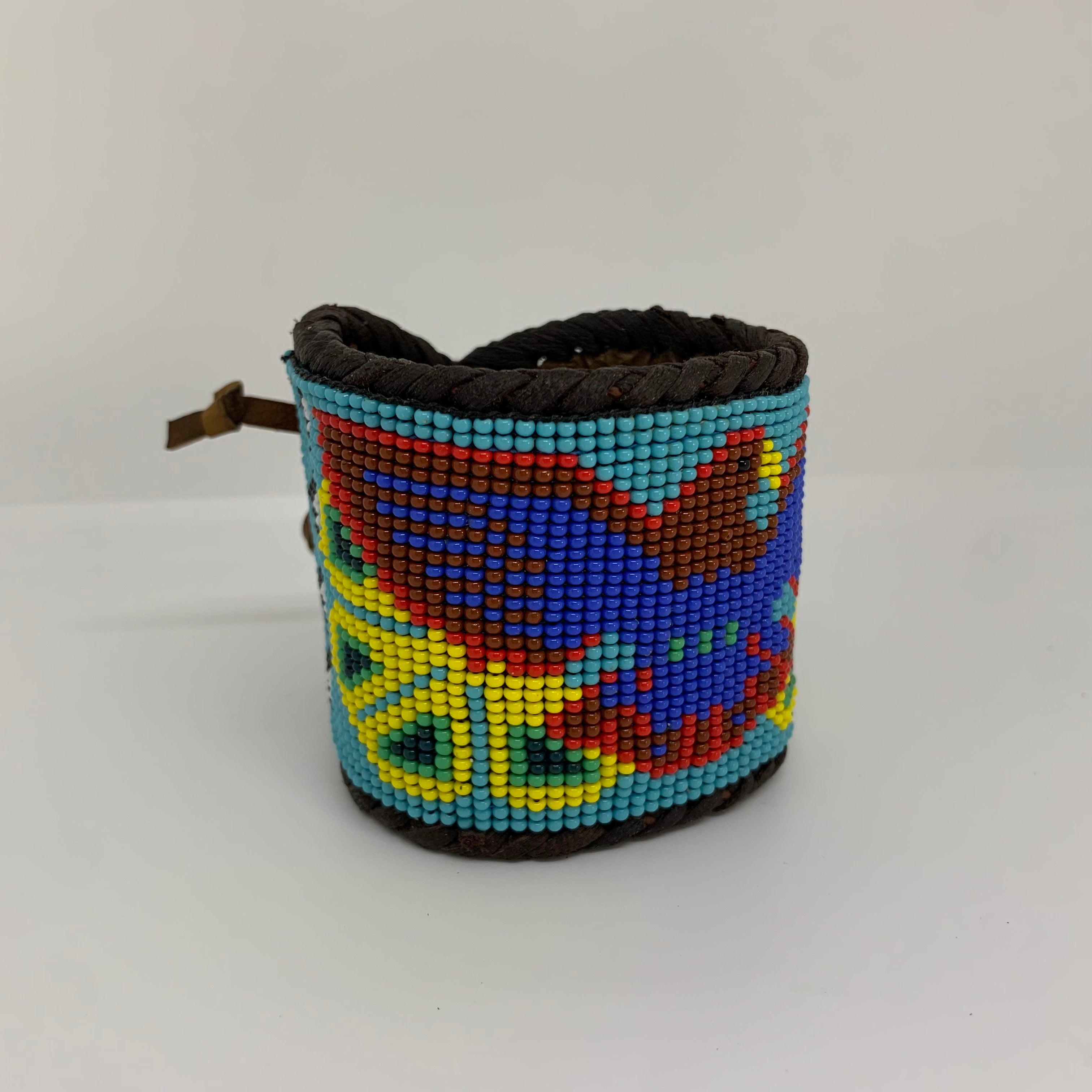 Beaded n leather bracelet 135