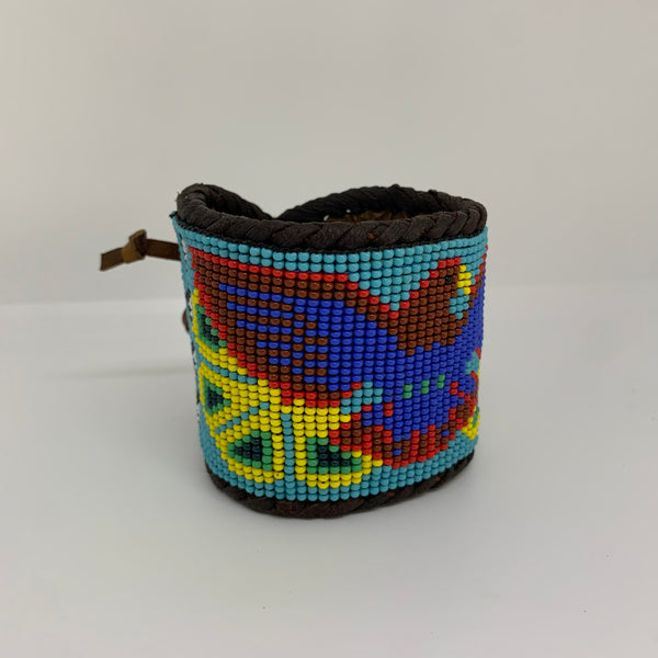 Beaded n leather bracelet 135