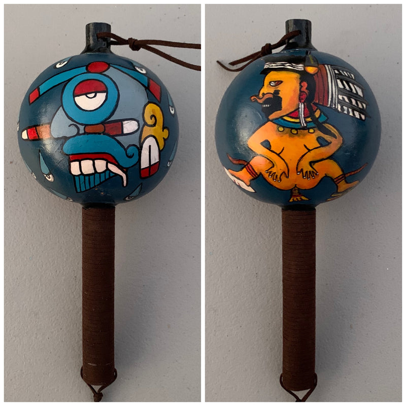 Aztec Dance Rattle painted 3