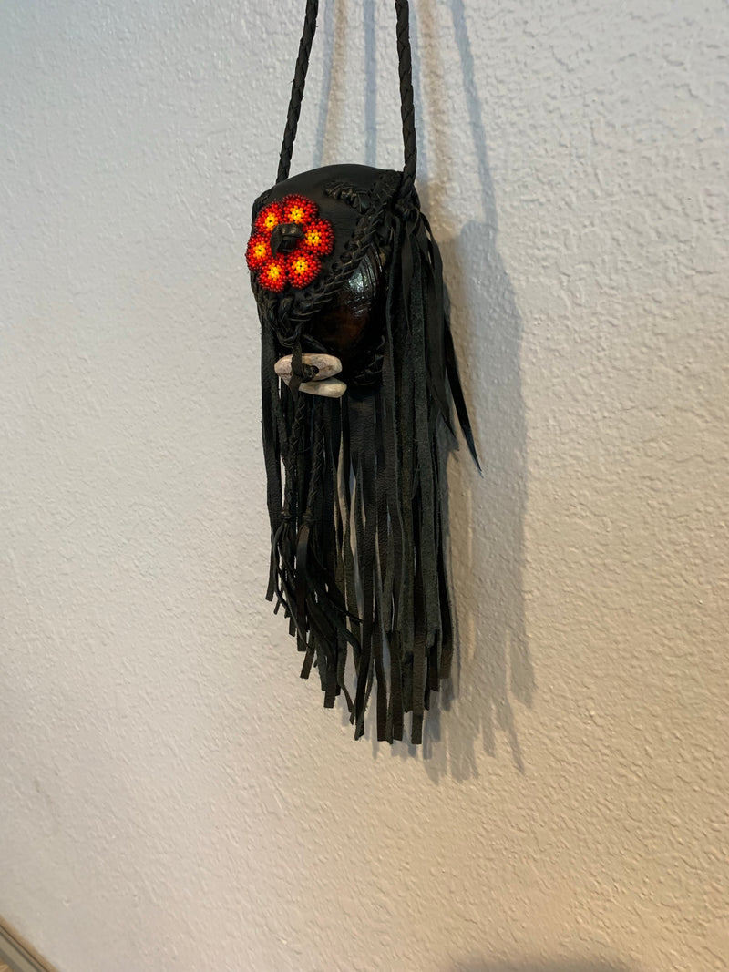 Hand made leather turtle medicine bag